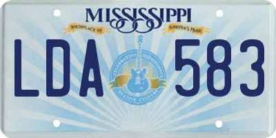 MS license plate LDA583
