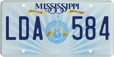 MS license plate LDA584