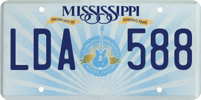MS license plate LDA588