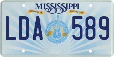 MS license plate LDA589