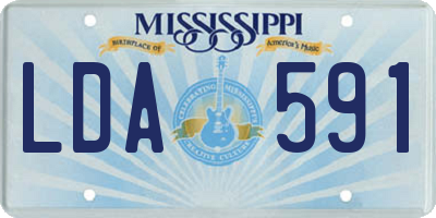 MS license plate LDA591