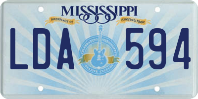 MS license plate LDA594
