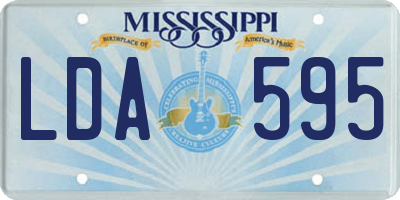 MS license plate LDA595