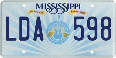 MS license plate LDA598