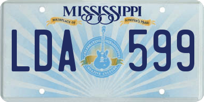 MS license plate LDA599