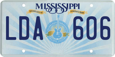 MS license plate LDA606
