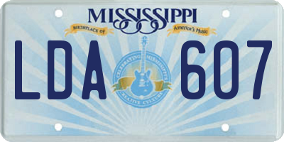 MS license plate LDA607