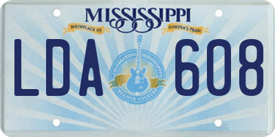 MS license plate LDA608