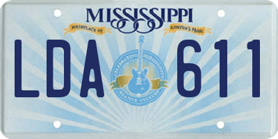 MS license plate LDA611
