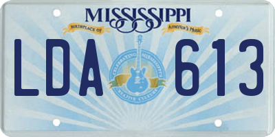 MS license plate LDA613