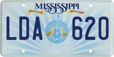 MS license plate LDA620