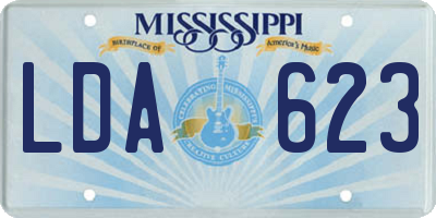 MS license plate LDA623