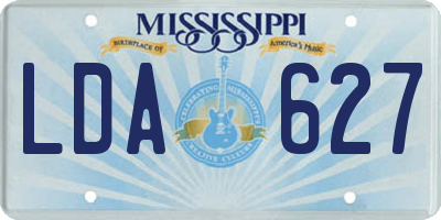 MS license plate LDA627