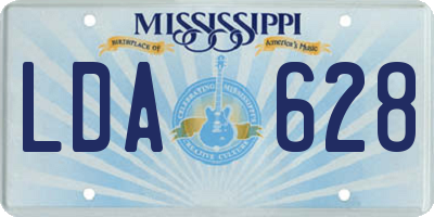 MS license plate LDA628