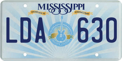 MS license plate LDA630