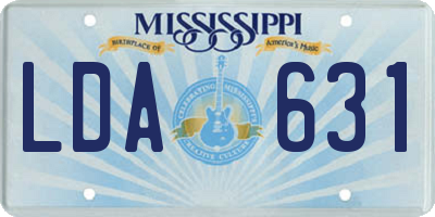 MS license plate LDA631