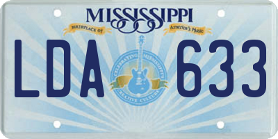 MS license plate LDA633