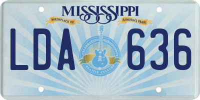 MS license plate LDA636