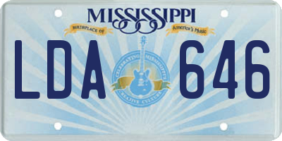 MS license plate LDA646