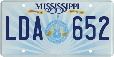 MS license plate LDA652