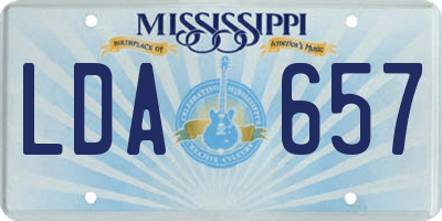 MS license plate LDA657