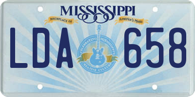 MS license plate LDA658