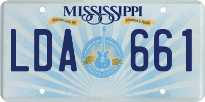 MS license plate LDA661