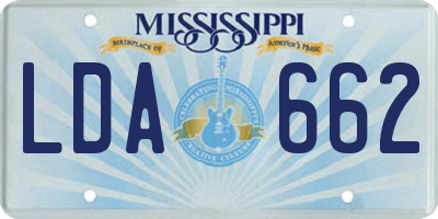 MS license plate LDA662