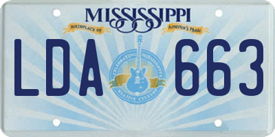 MS license plate LDA663