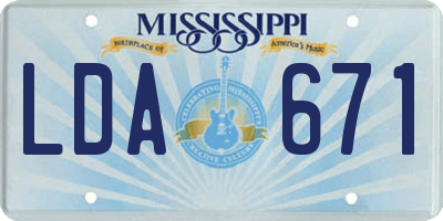 MS license plate LDA671