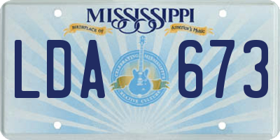 MS license plate LDA673