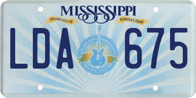 MS license plate LDA675