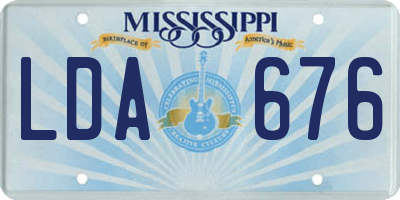 MS license plate LDA676