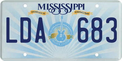 MS license plate LDA683