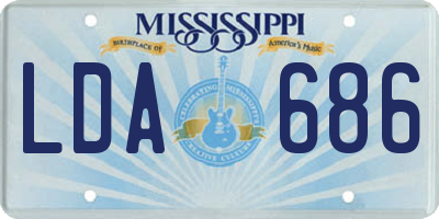 MS license plate LDA686