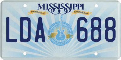 MS license plate LDA688