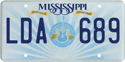 MS license plate LDA689