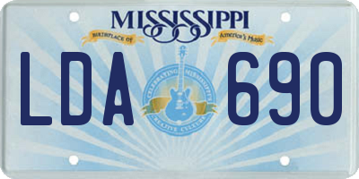 MS license plate LDA690