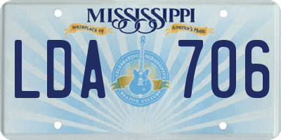 MS license plate LDA706