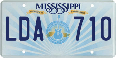 MS license plate LDA710