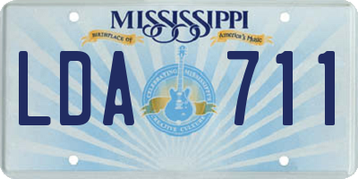MS license plate LDA711