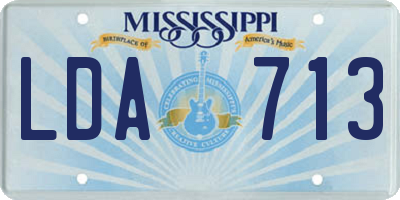 MS license plate LDA713