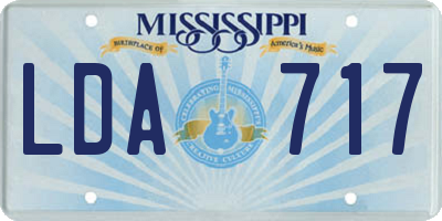 MS license plate LDA717