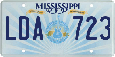 MS license plate LDA723
