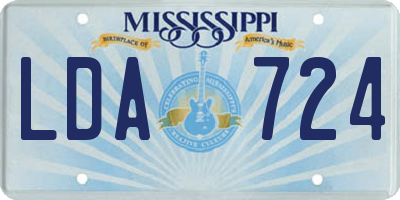 MS license plate LDA724