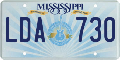 MS license plate LDA730
