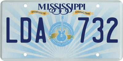 MS license plate LDA732