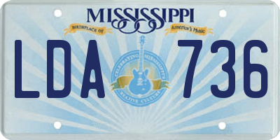 MS license plate LDA736