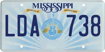 MS license plate LDA738