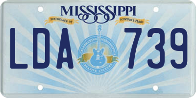 MS license plate LDA739